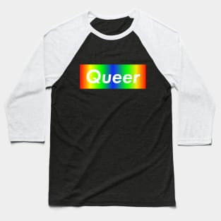 Queer Rainbow_White Baseball T-Shirt